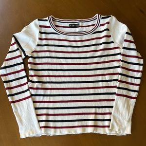 ☎️ Zara Striped Crew Neck Sweater red blue nautical sailor 4th July Independence